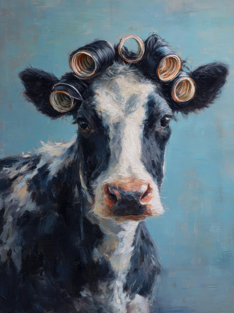 Cow With Curlers 6