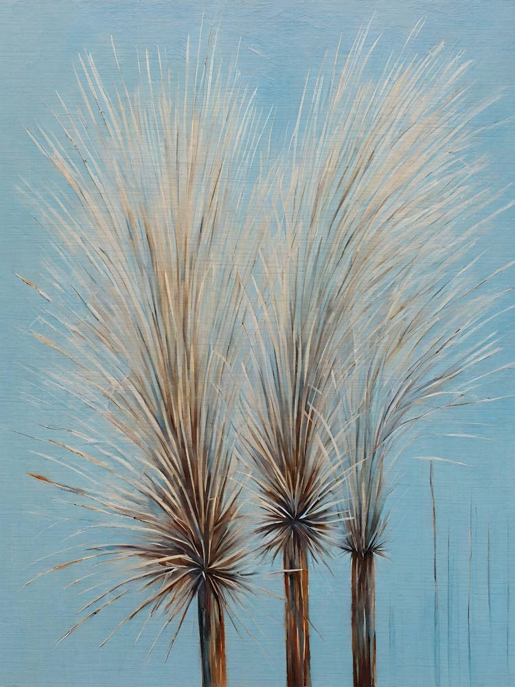 Pampas Grass blue painting