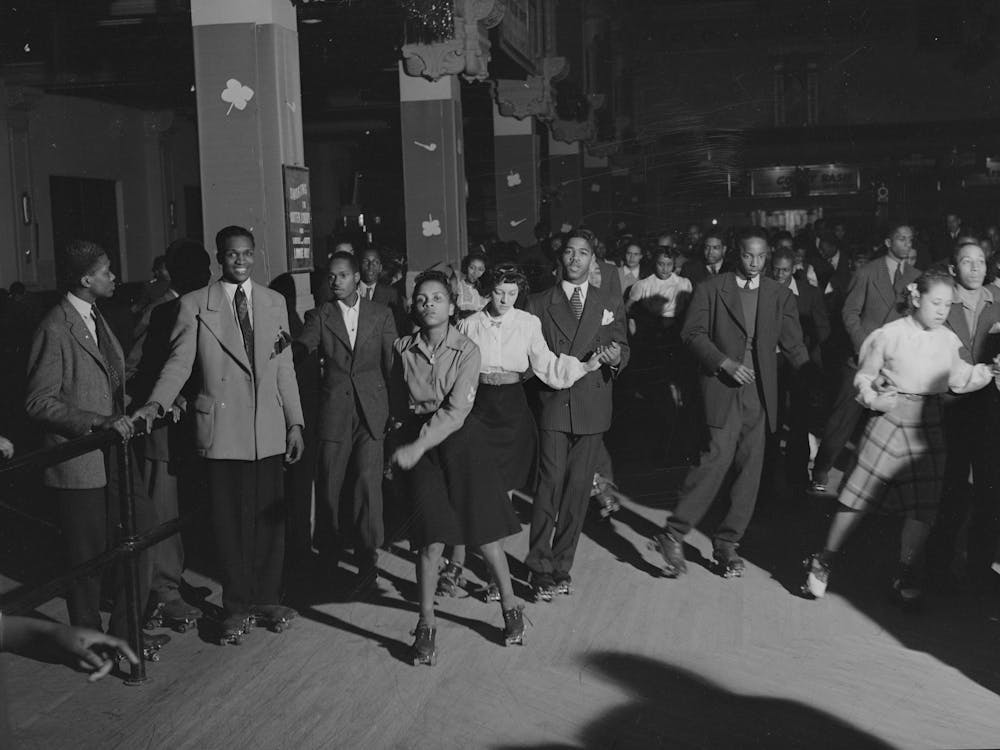 Rollerskating On Saturday Night Chicago, Illinois By Russell Lee 1