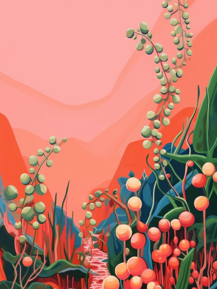 Boho Plant Painting String Of Pearls 1