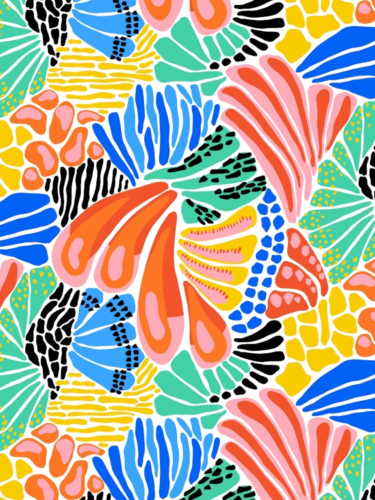 Abstract Rainbow Maximalism Animal Style Print