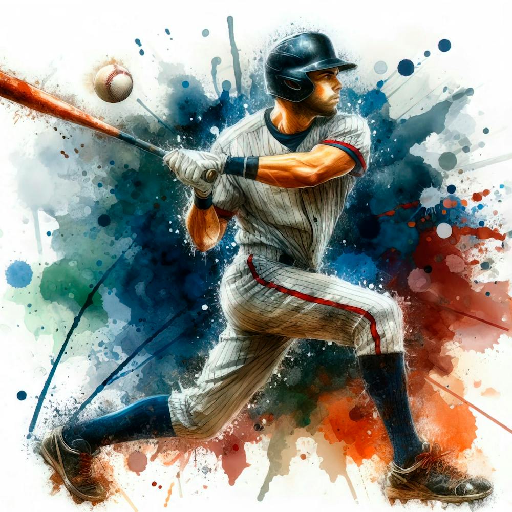 Baseball Player in watercolor 4