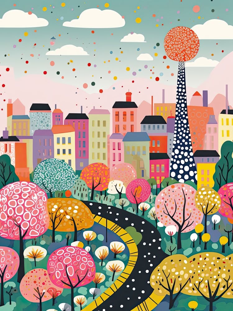 Dublin, Illustration In The Style Of Pop Art 4