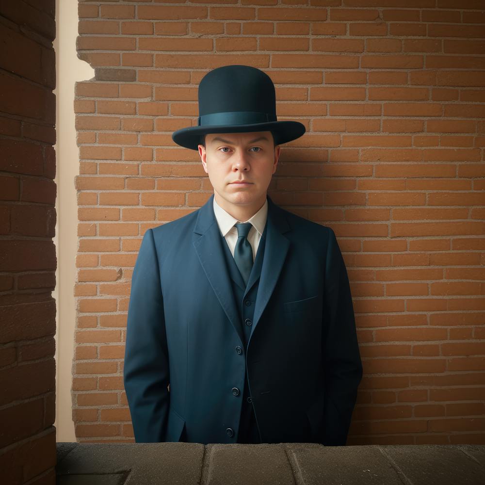 Style Magritte. Portrait of the Modern Gentleman