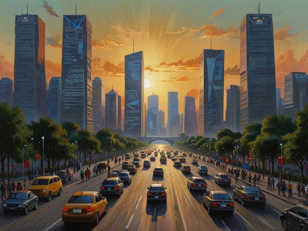Cityscape At Sunset art