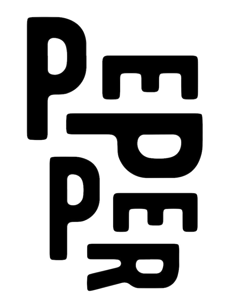 Peper typography in black and white