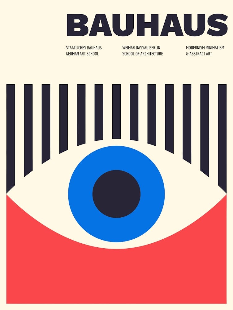 Design d'Œil Bauhaus - Design d'affiche Bauhaus - Art graphique moderniste