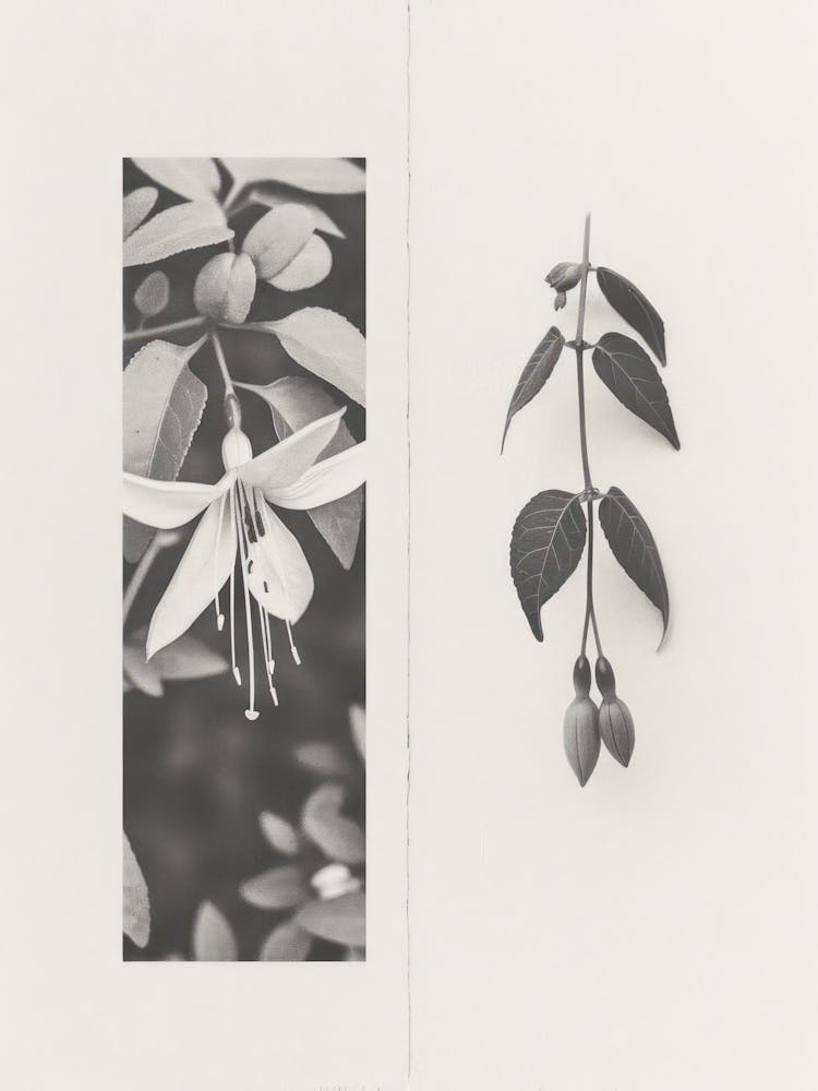 Fuchsia Flower Photo Collage 2