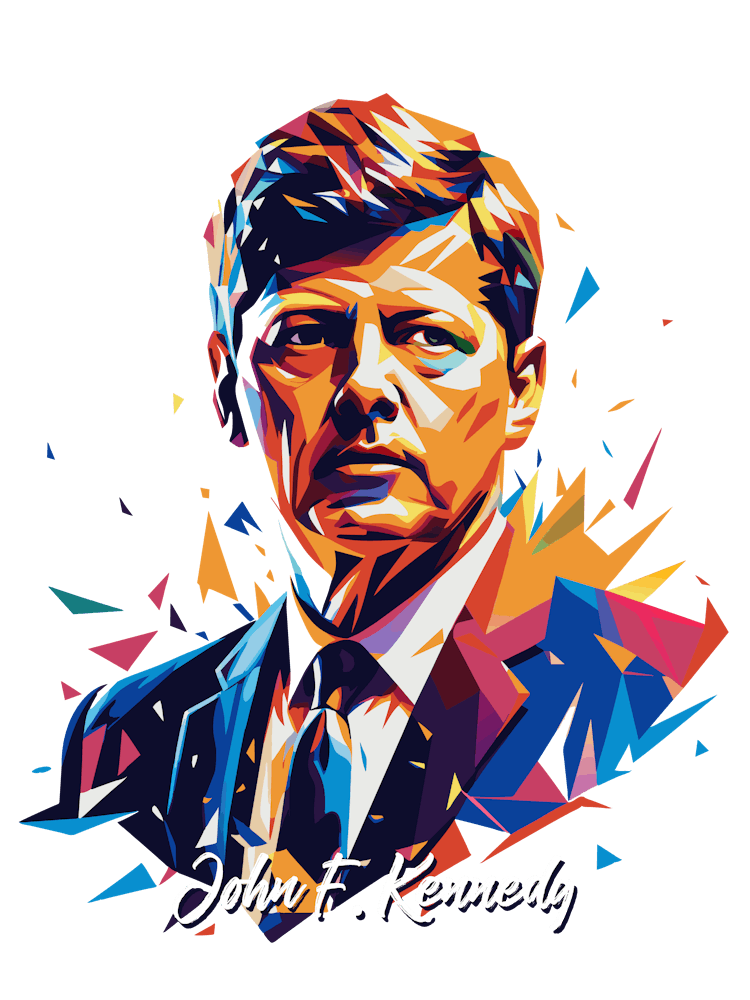 John F Kennedy Portrait WPAP Pop Art
