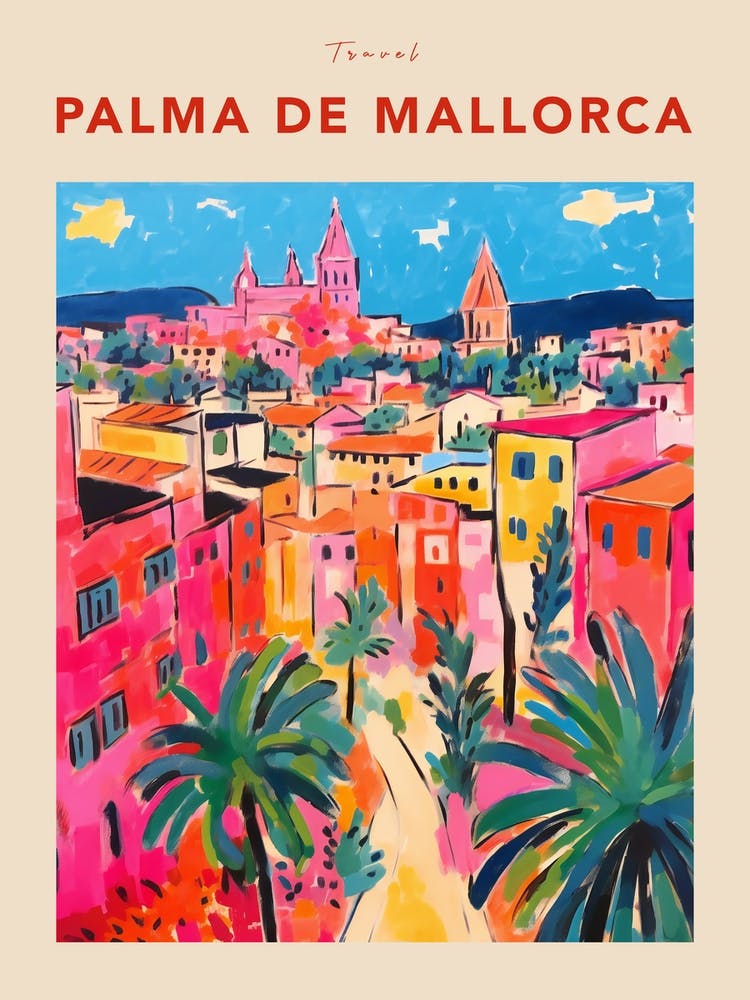Palma De Mallorca Spain 2 Fauvistisches Reiseposter