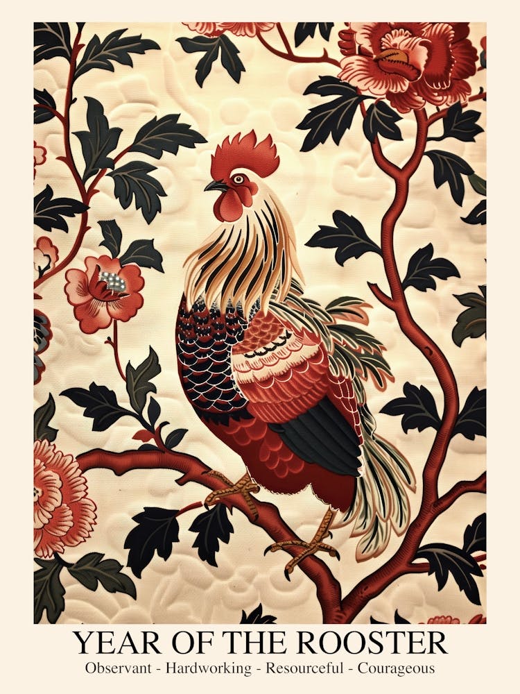 Chinese Lunar Year Of The Rooster 2 William Morris Style