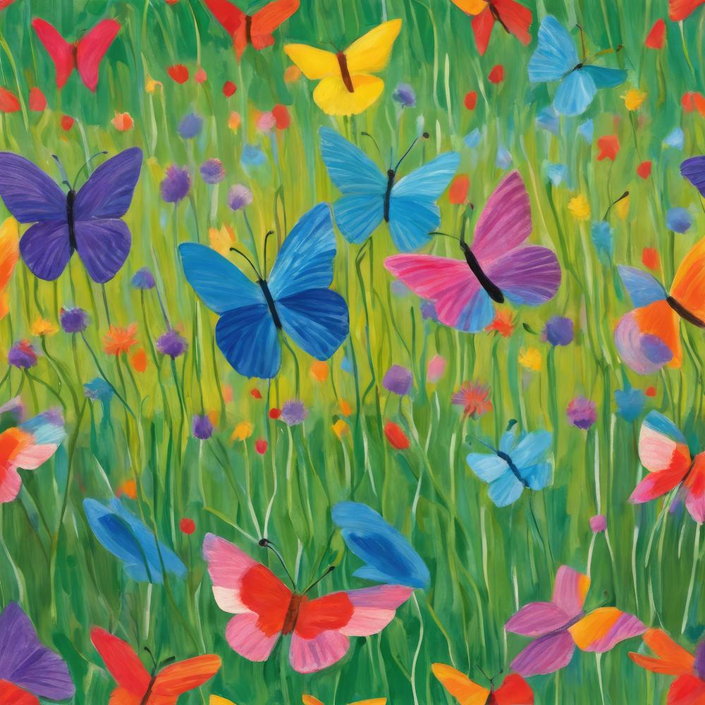 Butterflies in a Wildflower Meadow  Series.2