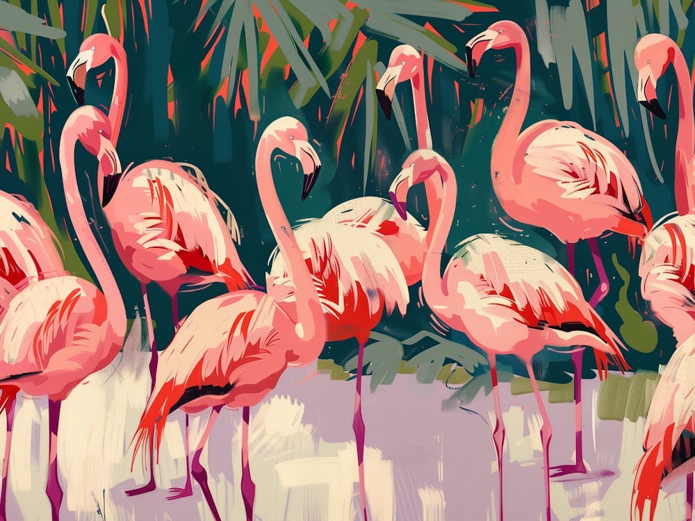 Tropische pinke Flamingos