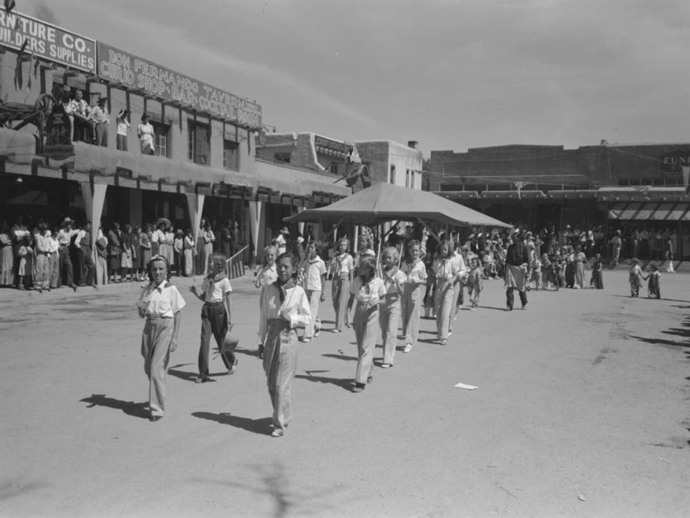 Untitled Photo, Possibly Related To Parade On Fiesta Day, Taos, New Mexico By Russell Lee