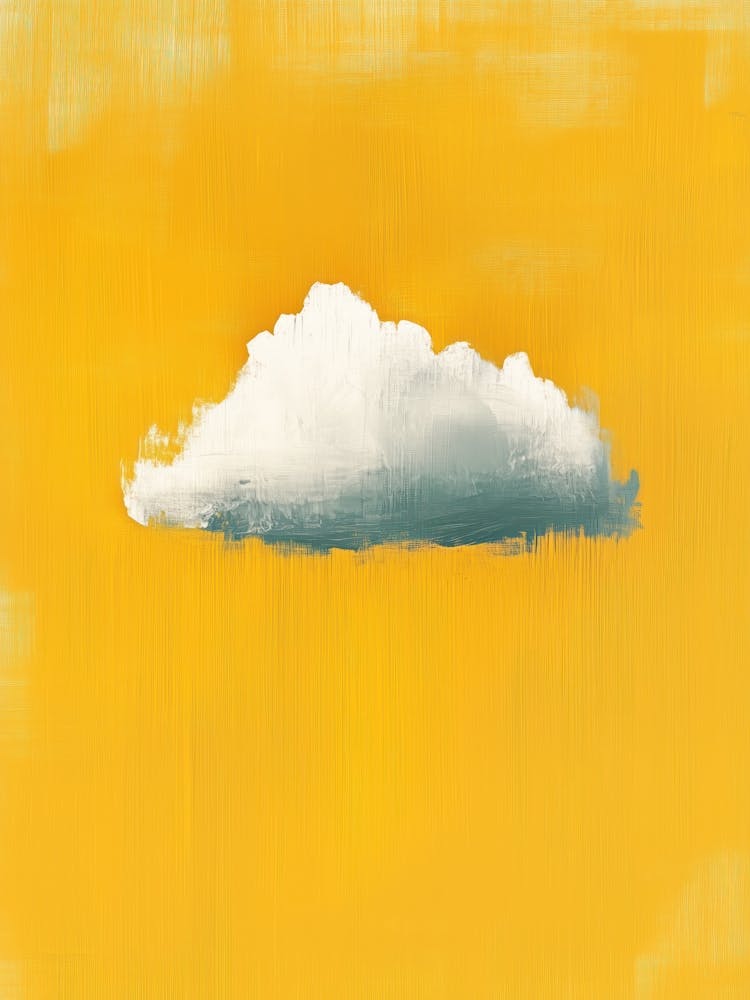 Cloud Wall Art Painting Yellow Sky Print