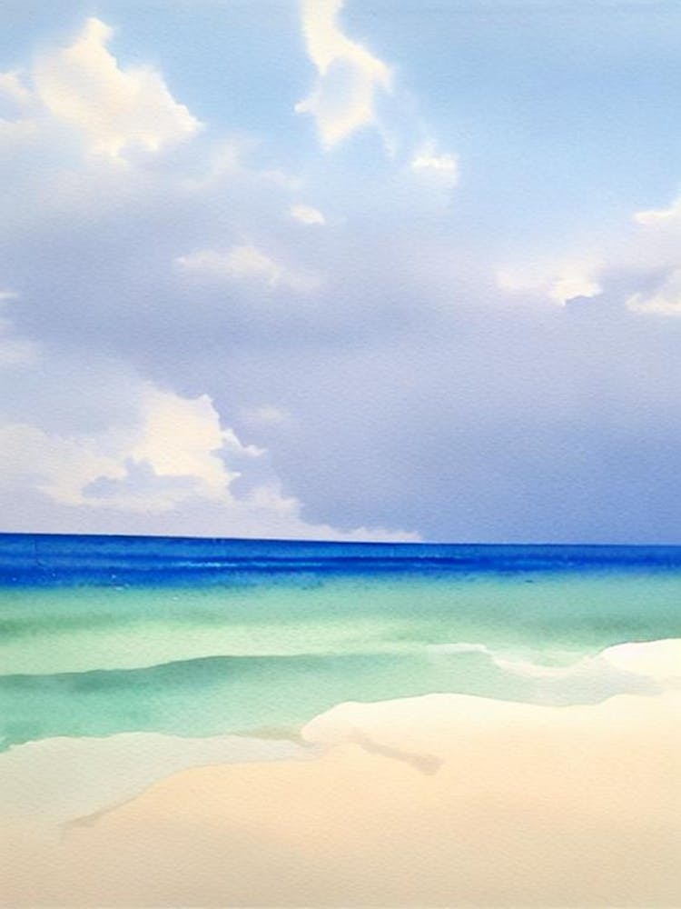 Turtle Beach, Panglao Island, Philippines Watercolour