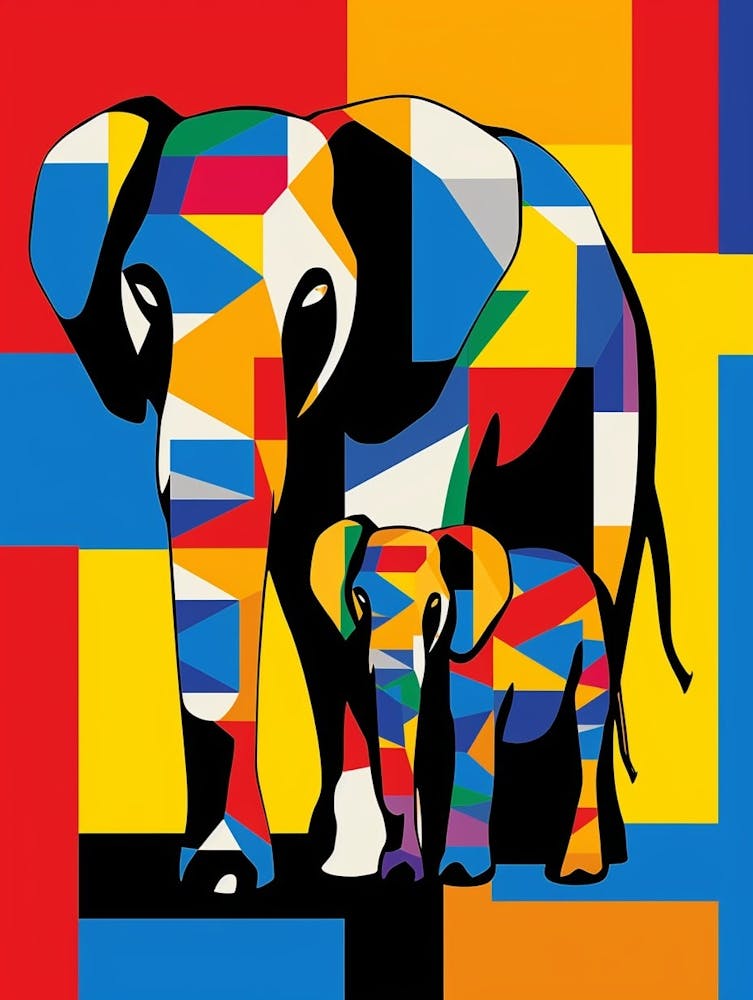 Elephant Abstract Pop Art 12