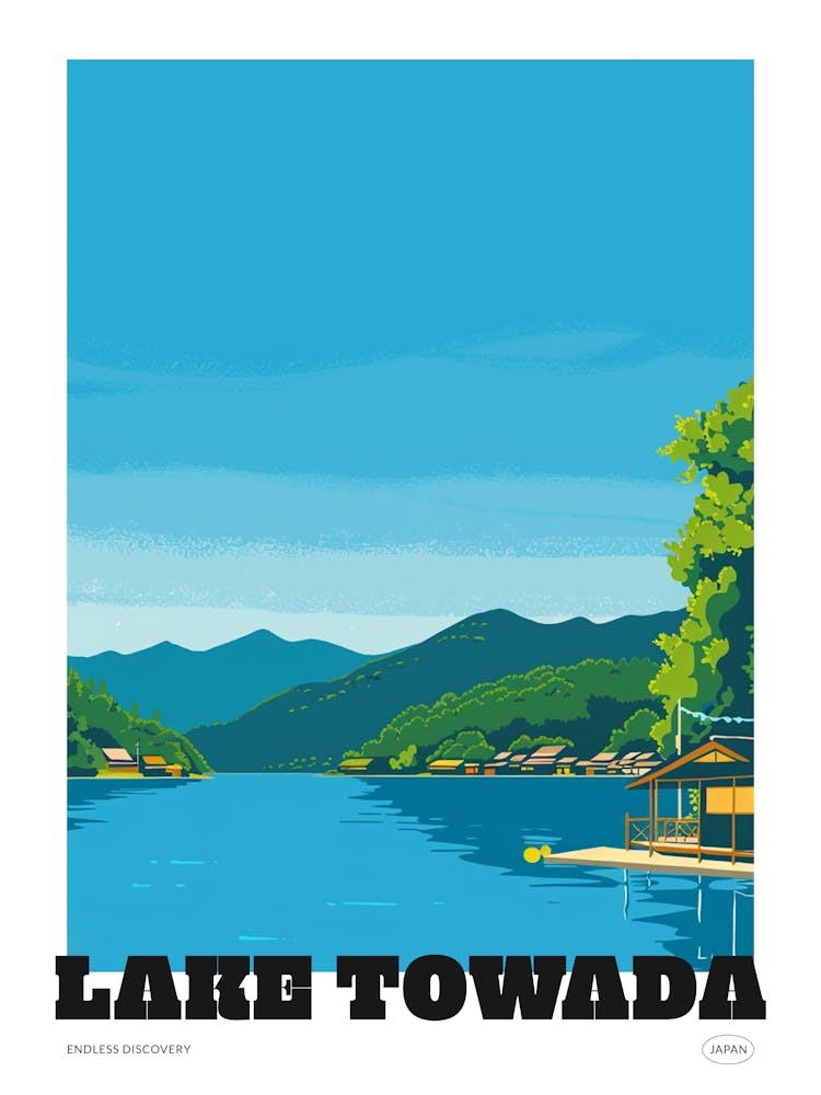 Lake Towada Japan 2 Colourful Travel Poster
