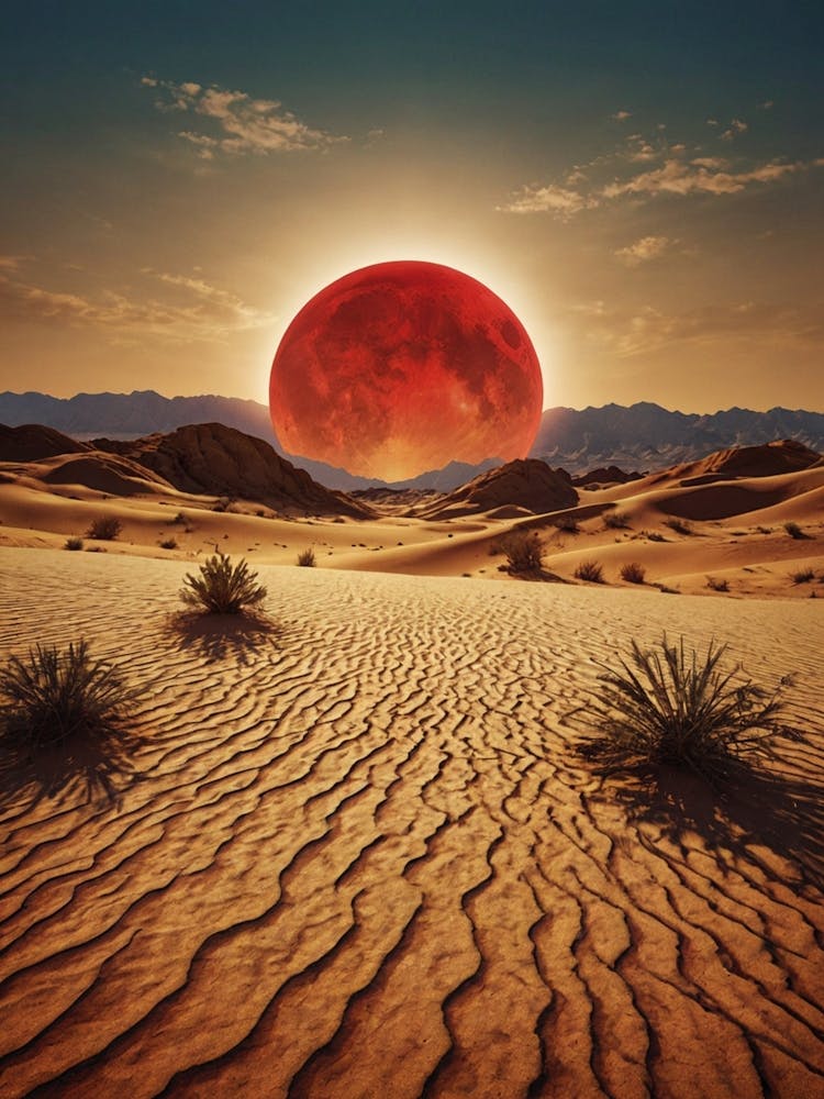 Red Moon In The Desert