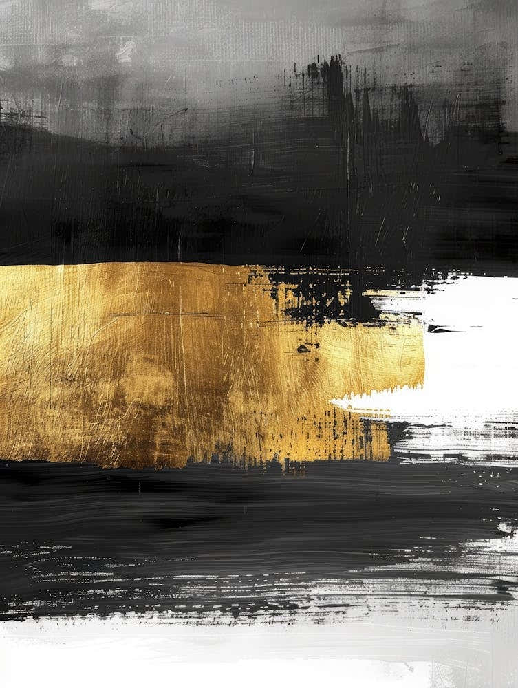 Abstract Black And Gold Painting 32