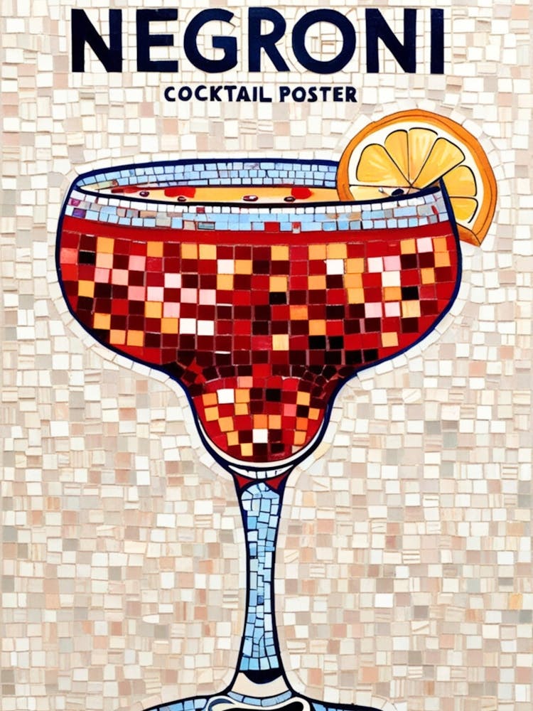 Negroni Cocktail Poster 1