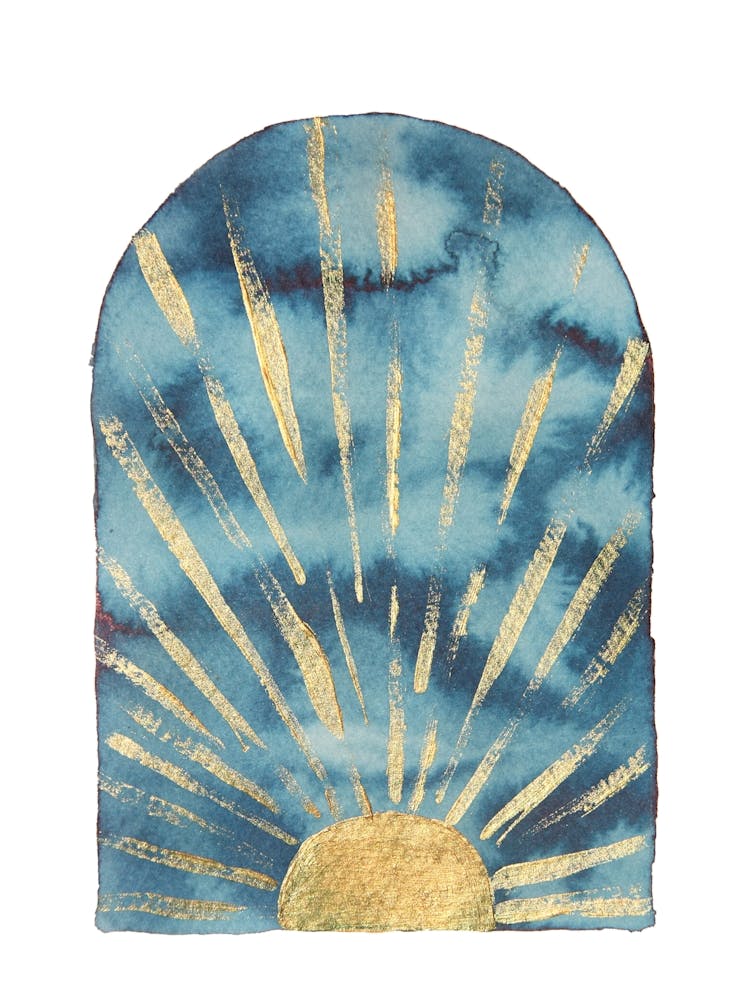 Navy blue and gold Sunrise