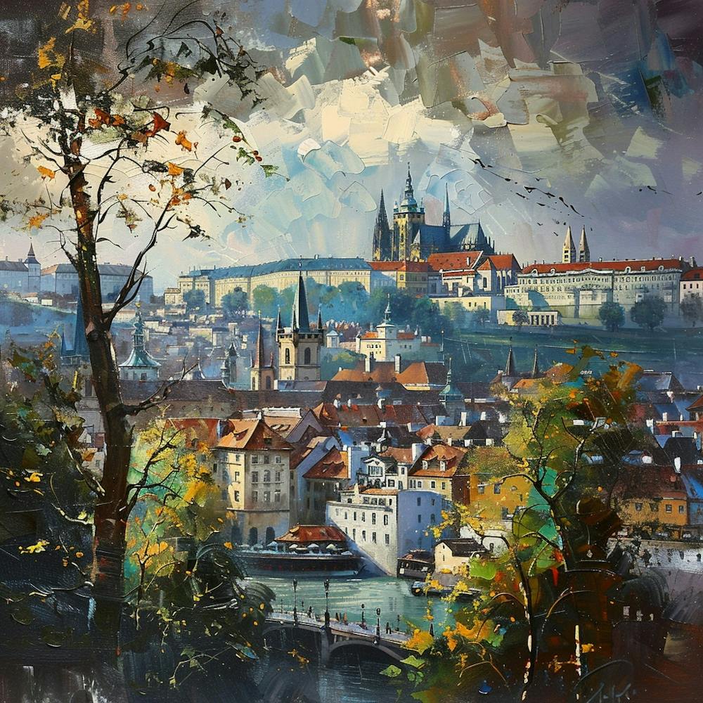 A Prague Castle In Prague Oil Painting Illustrat 1720028606 1