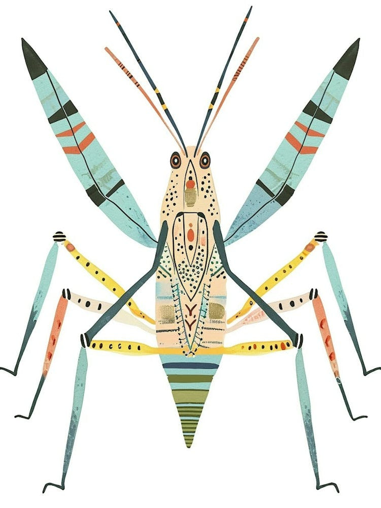 Colourful Insect Illustration Katydid 15