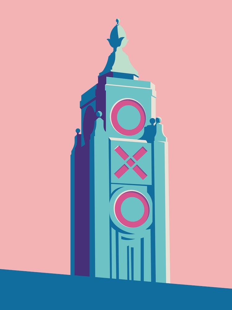 London Landmark Oxo Tower Pink