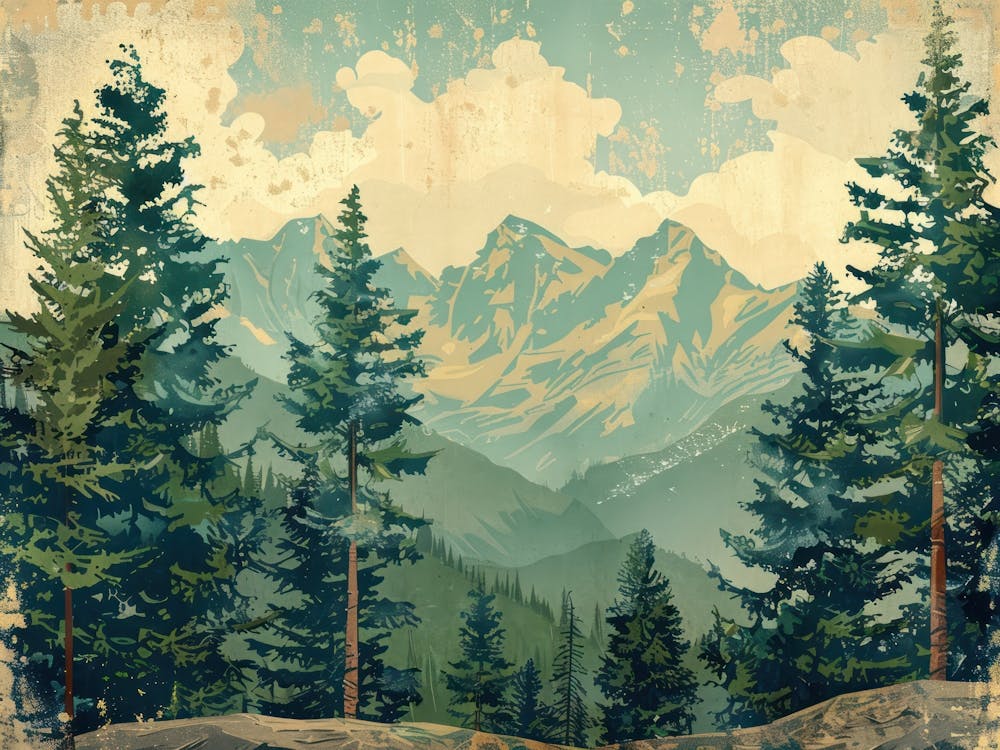 Retro Landscape Illustration 7