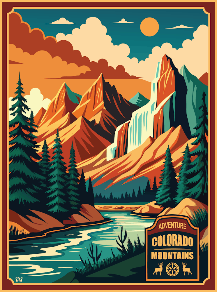 Vintage Colorado Mountains National Park
