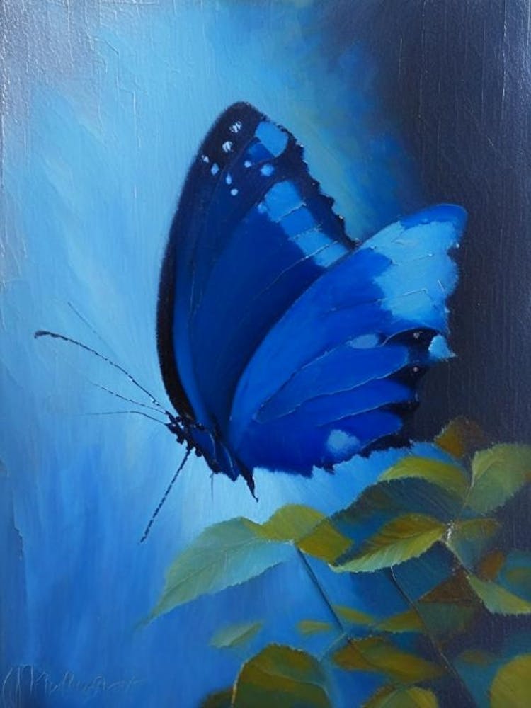 Holly Blue Butterfly Oil Painting 1