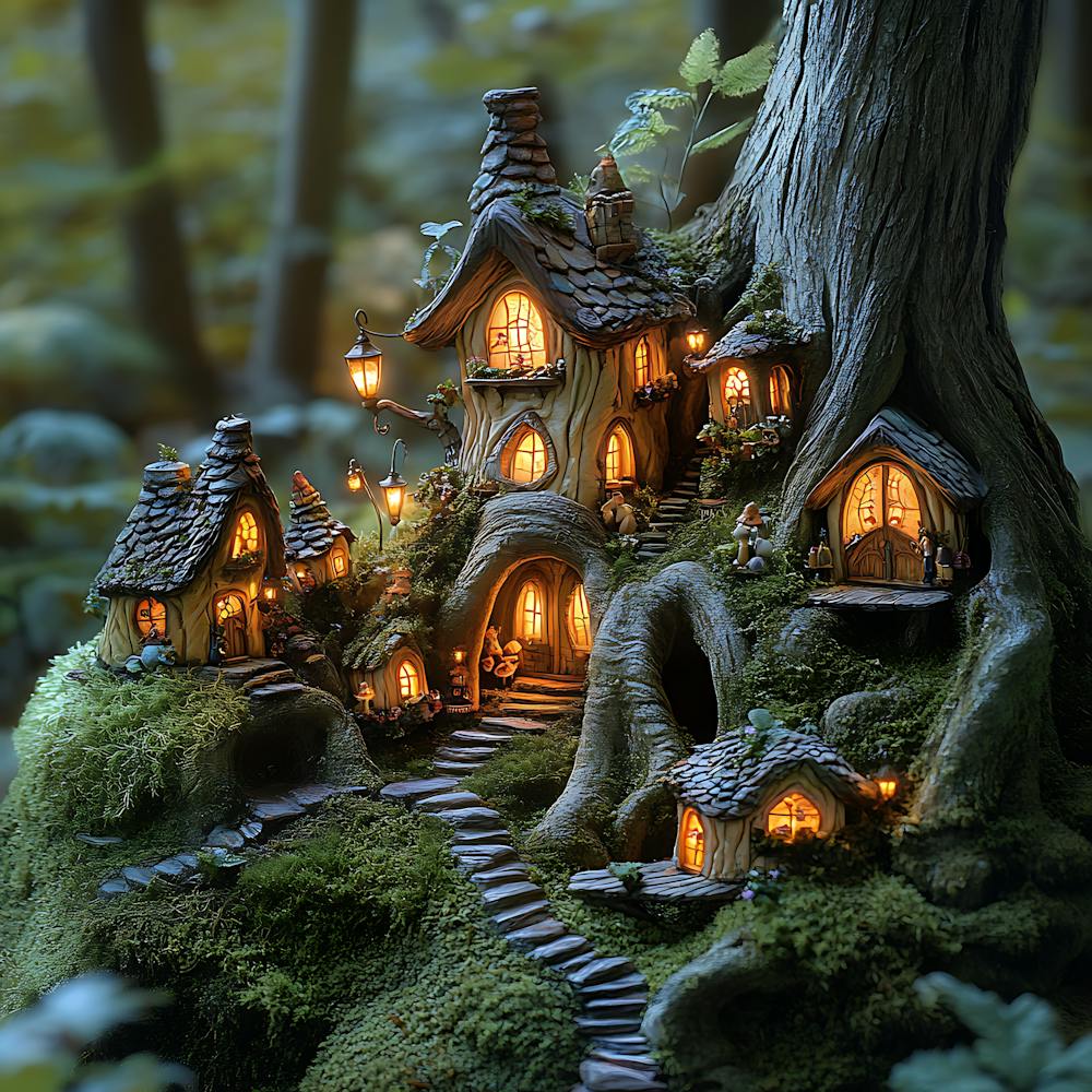 Fantasy Fairy Village Twilight Scene 16