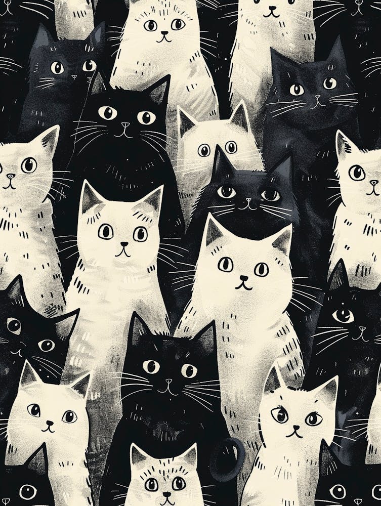 Perfectly Repeatable Artwork With Cute Cat Faces 56