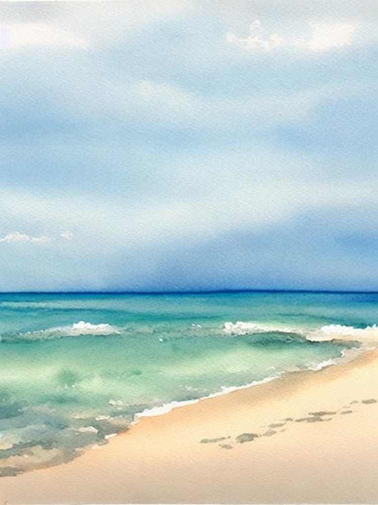 Anse Chastanet Beach 4, St Lucia Watercolour