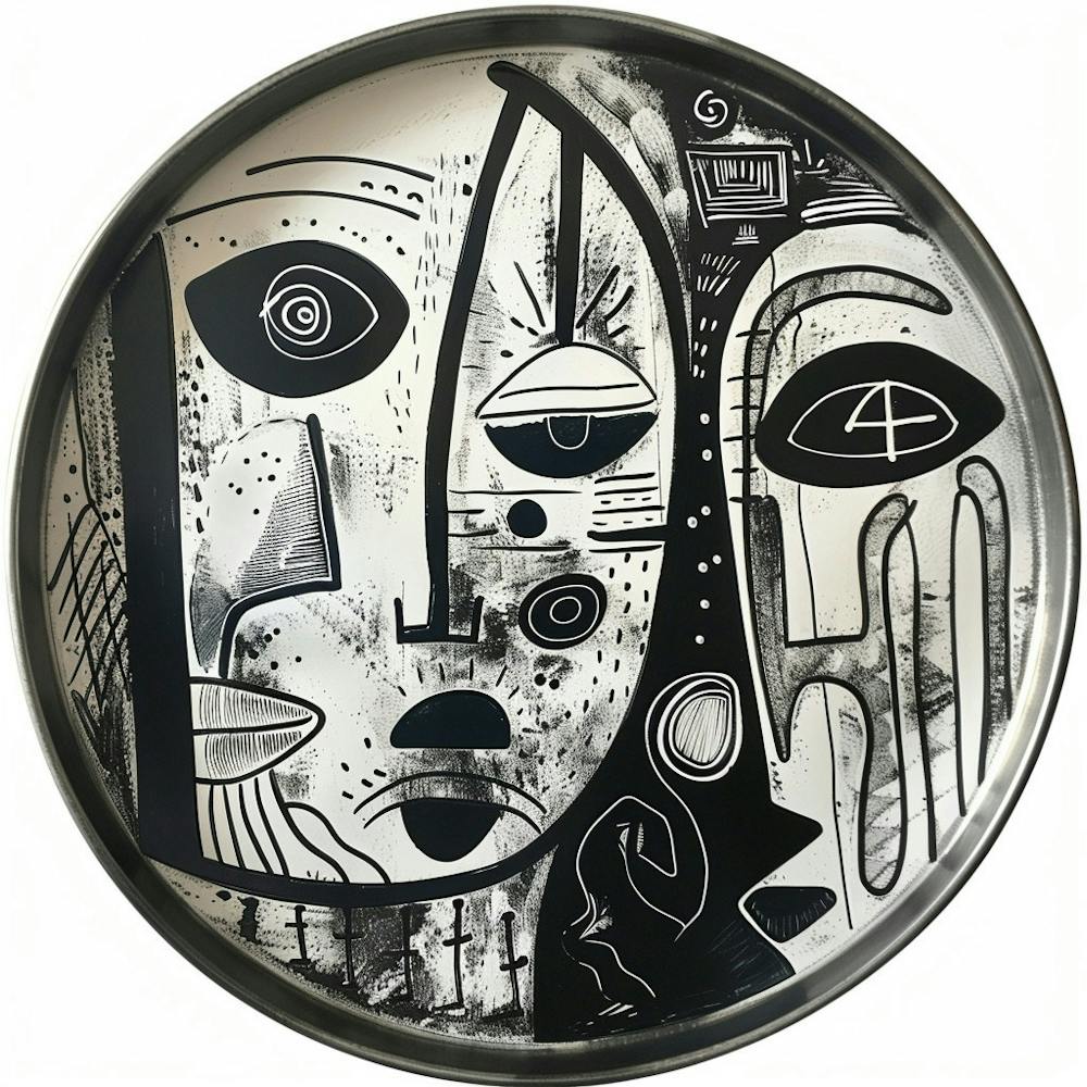 Black And White Plate