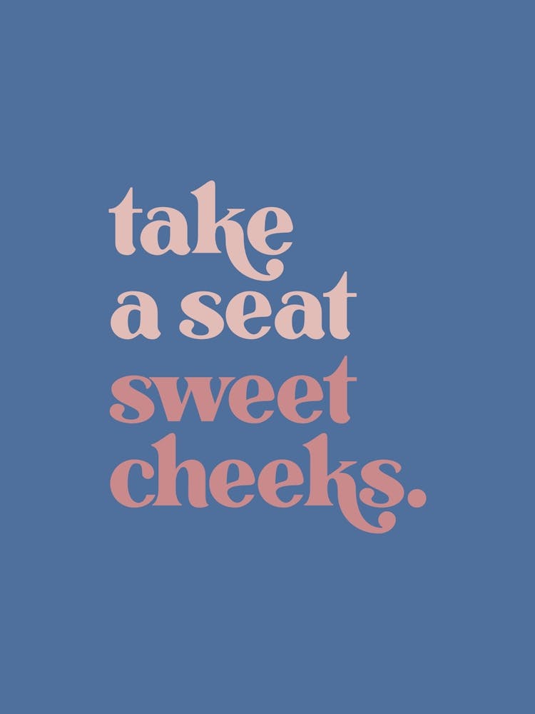 Take a Seat Sweet Cheeks - Blue Bathroom
