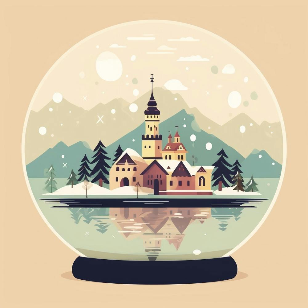 Bleder See Slowenien Schneekugel