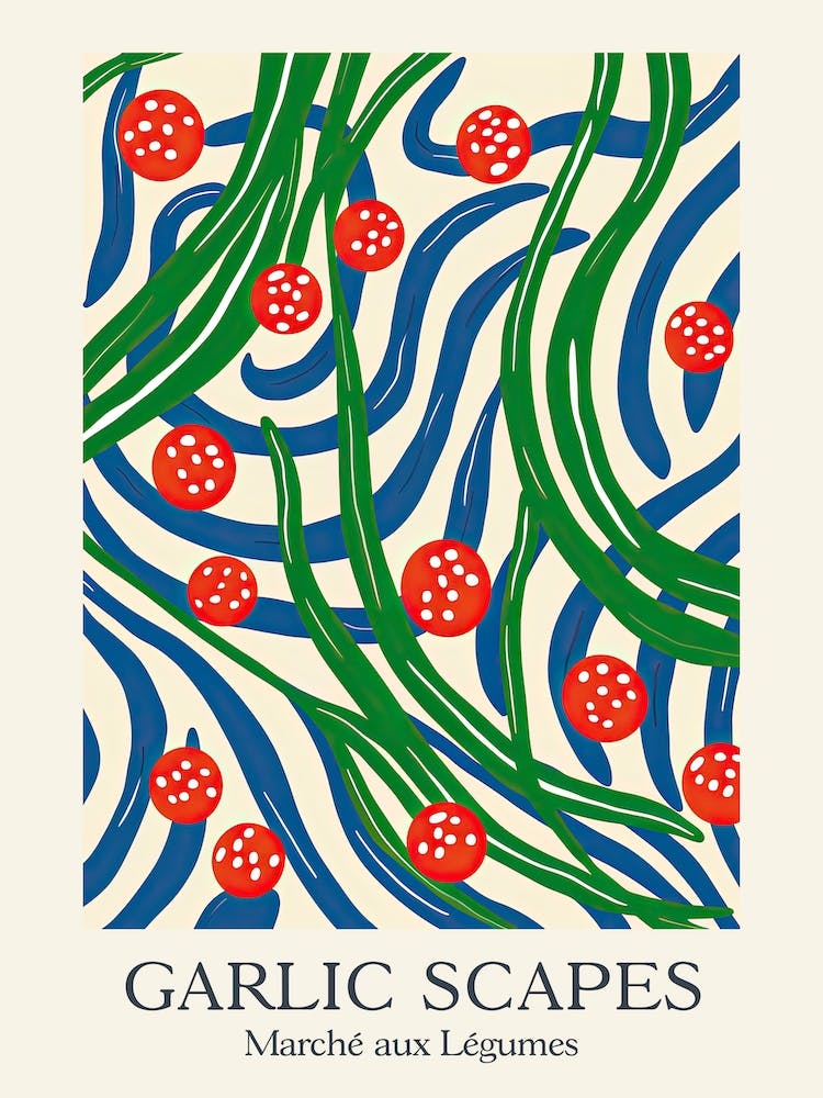 Marche Aux Legumes Garlic Scapes Summer Illustration 1