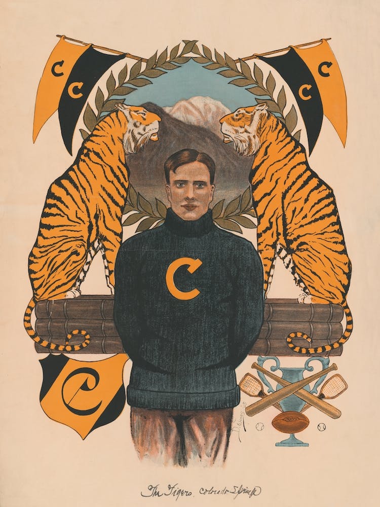 The Tigers Colorado Springs Vintage Hockey Poster