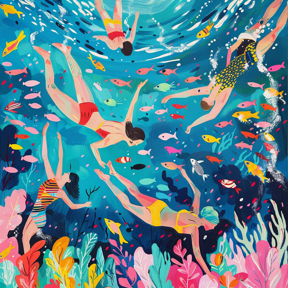 Swimmers in the Style of Matisse 3