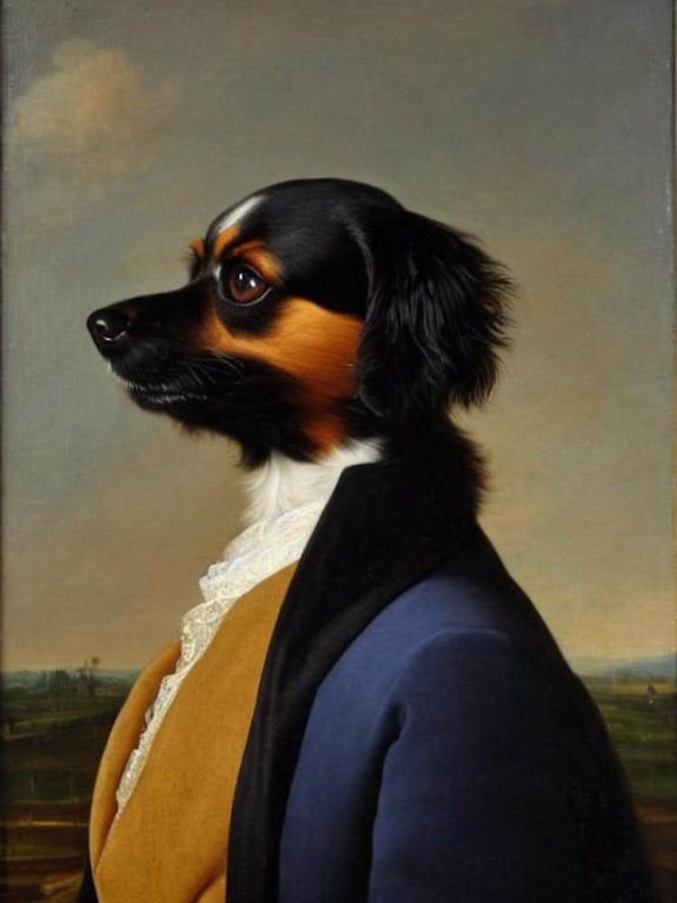 Papillon 2 Renaissance Portrait Oil Painting