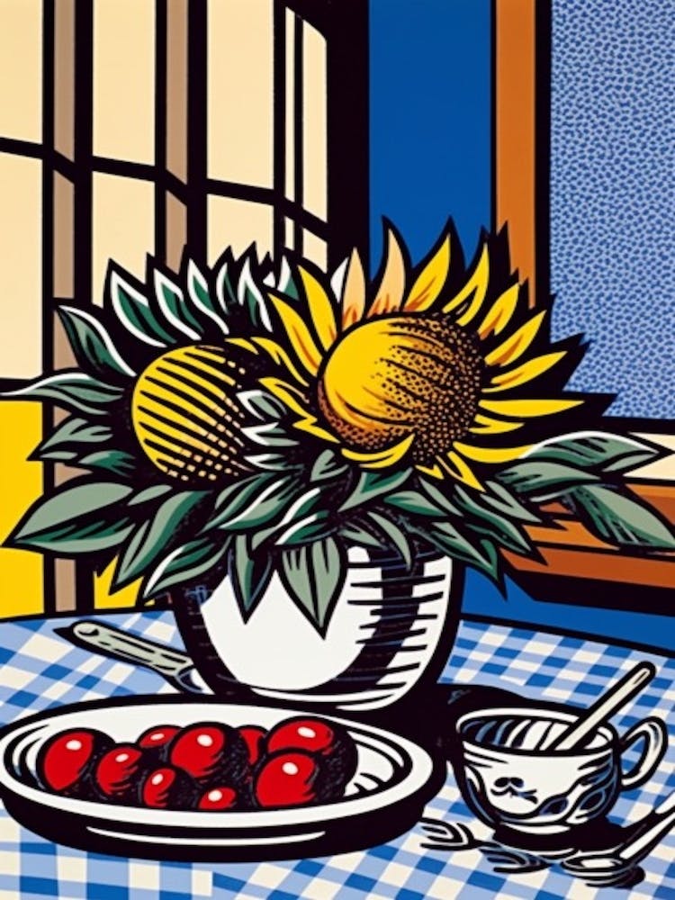 Proteas Flower Still Life  4 Pop Art Style