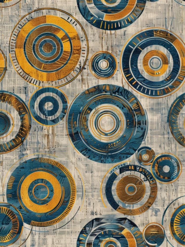 Circles In Blue And Gold 1
