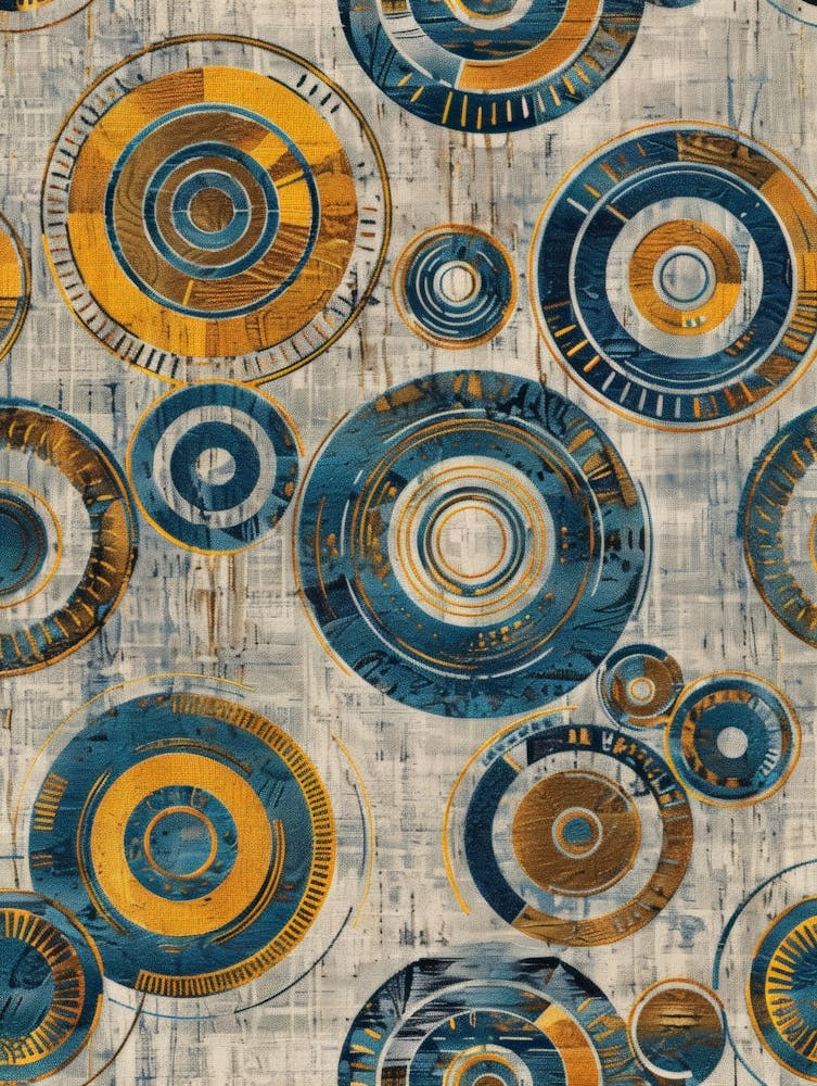 Circles In Blue And Gold 1