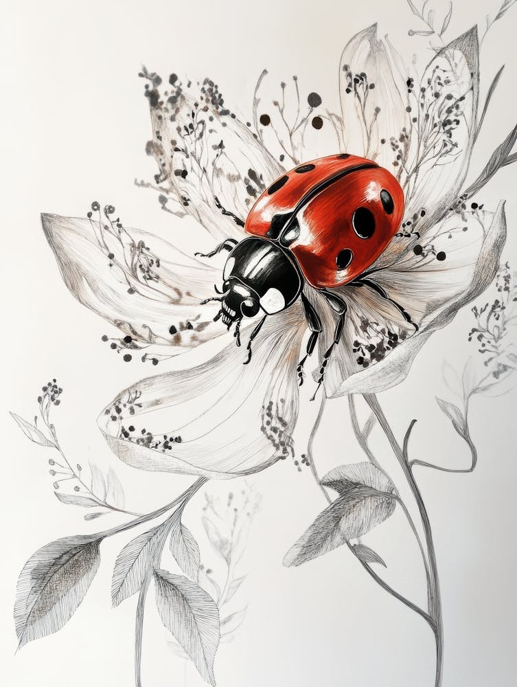 Ladybug On A Flower