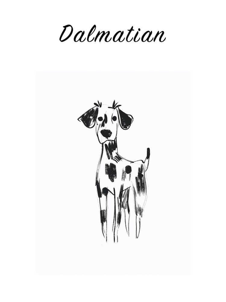 B&W Dalmatian Poster