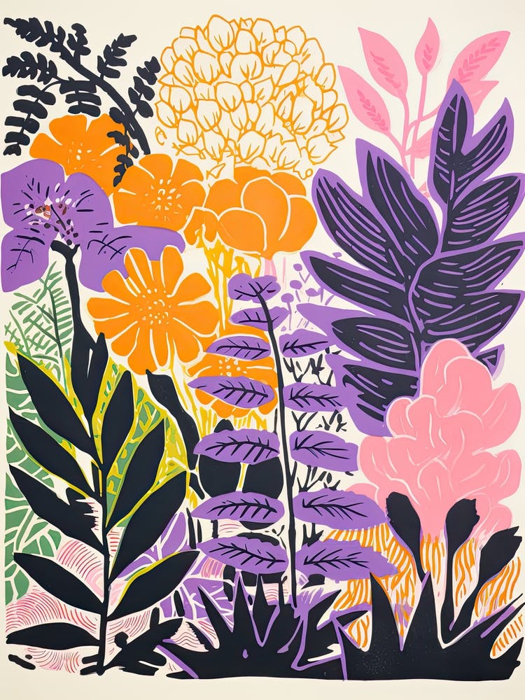 Colourful Botanical Risograph Style 15