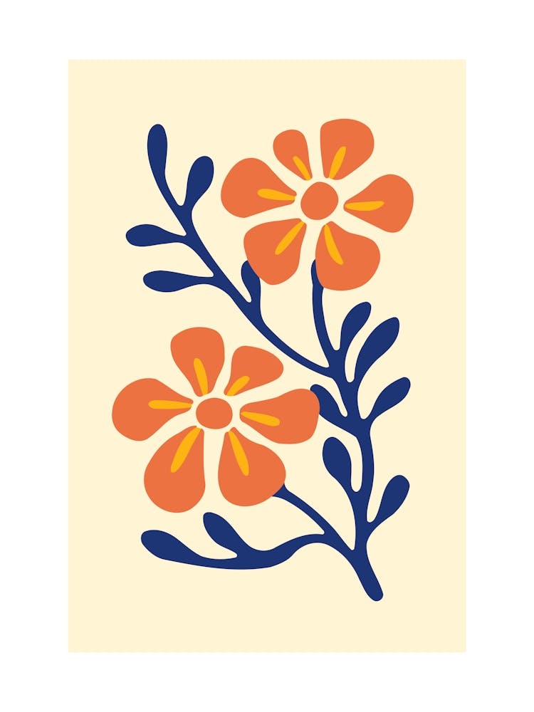 Orange And Blue Flowers
