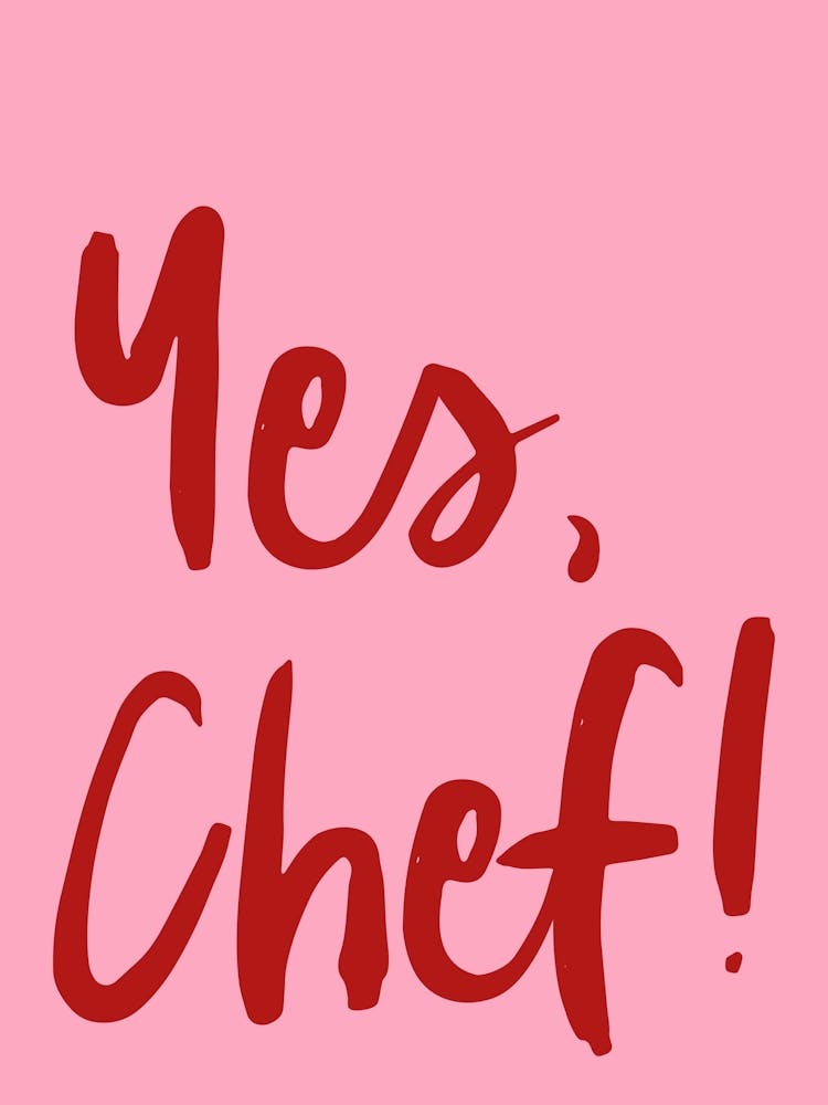 Yes Chef Foodie Lover Art Pink
